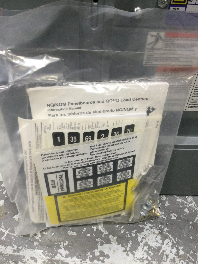 Square D NQ484L2C NQ484L2C Panelboard interior, NQ, main lugs, 225A, Cu bus, 84 pole spaces