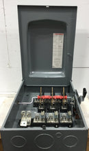 Square D D325NR 400 Amp 240 VAC Fusible 3 Phase Outdoor Safety Switch Nema 3R Rated
