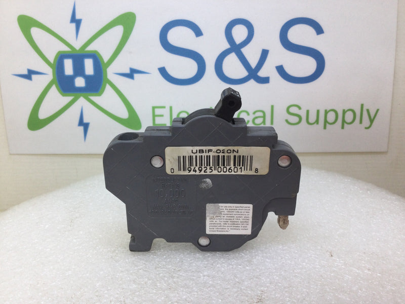 CE Inc UBIF-020N 20 Amp Single Pole Stab Lock FPE Thin Series Circuit Breaker