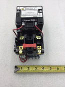 Square D 8536SBO1 Series A 115 VAC 1 HP/0.75 KW 230 VAC 2 HP/1.5 KW Size 0 Motor Starter 120 VAC Coil