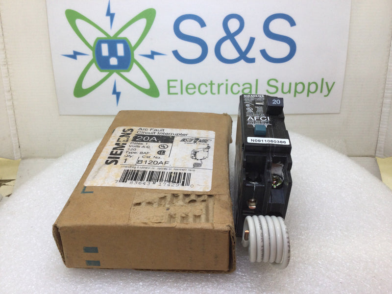 Siemens B120AF 20 Amp Single Pole Bolt on Type BAF AFCI Circuit Breaker