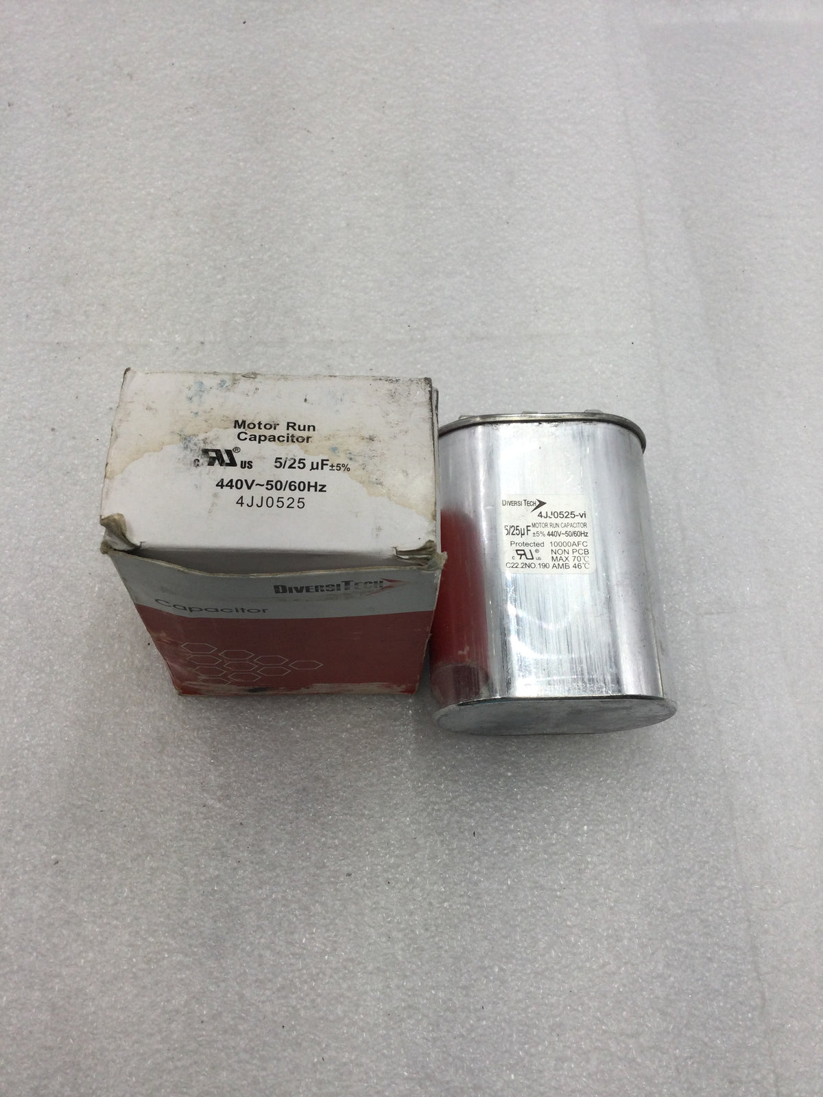 DiversiTech 4JJ0525-VI 25+5µF 440 VAC Motor Run Oval Capacitor