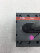 ABB OT80F3 (1SCA105798R1001) 3 Pole 80 Amp 240-600 VAC 20-40 HP Disconnect Switch with Handle