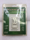 Hunter 27182 3 Speed Fan Control & Light Dimmer 120VAC 60Hz 1.6A Max Fan Control 300W Max Light Control