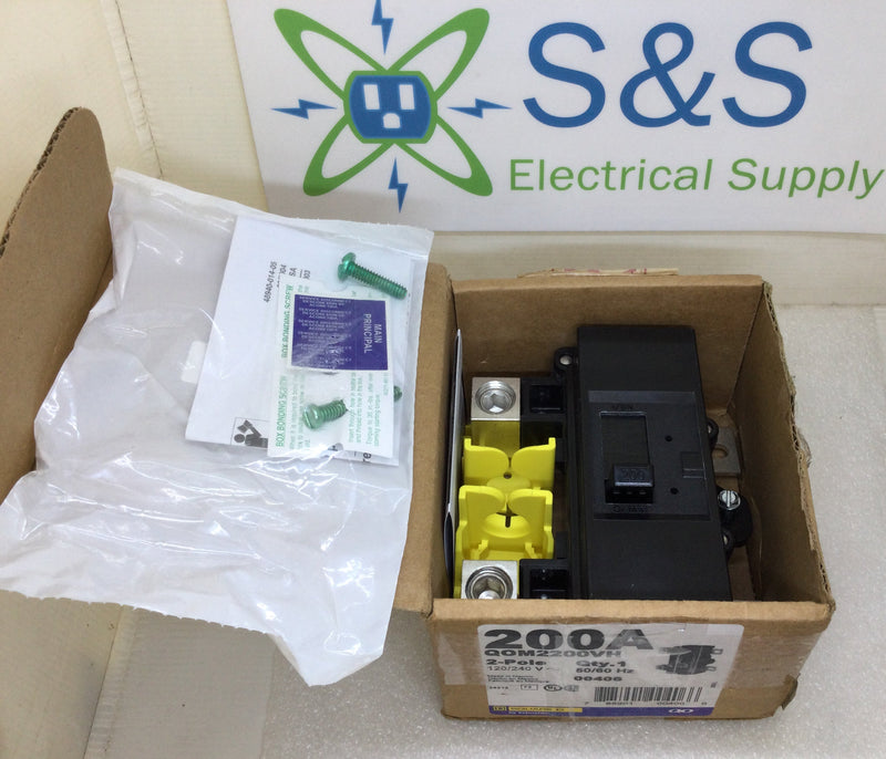 Square D QOM2200VH 200 Amp 2 Pole 120/240V 22kA Main Circuit Breaker