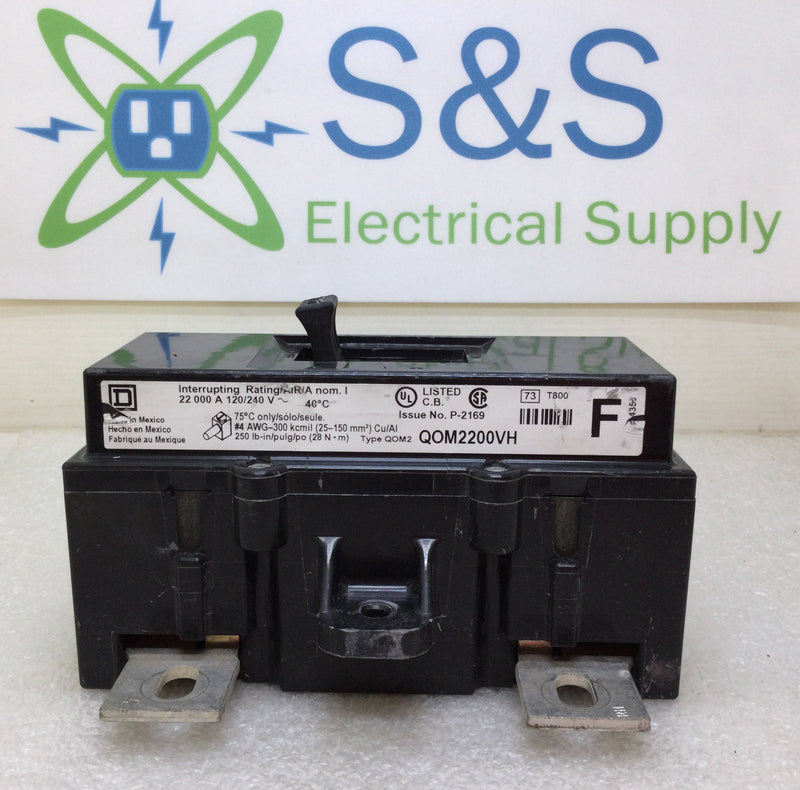 Square D QOM2200VH 200 Amp 2 Pole 120/240V 22kA Main Circuit Breaker