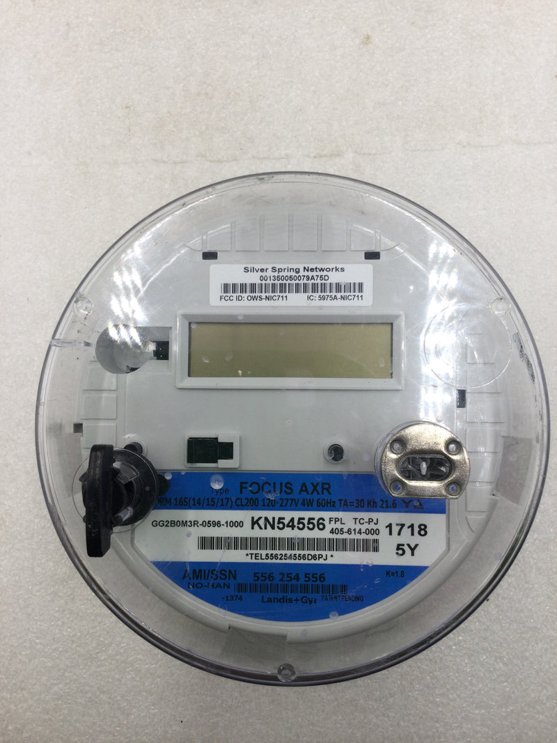 Landis & Gyr Focus AXR Form 16S Solid State Watt Hour Meter CL200 120-277 VAC TA30 4W