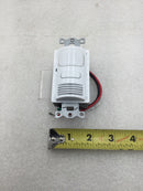 Hubbell LightHawk LHMTS1-N-WH PIR/Ultrasonic 1-Button Wall Switch Occupancy Sensor 120/277 VAC Single Gang in White