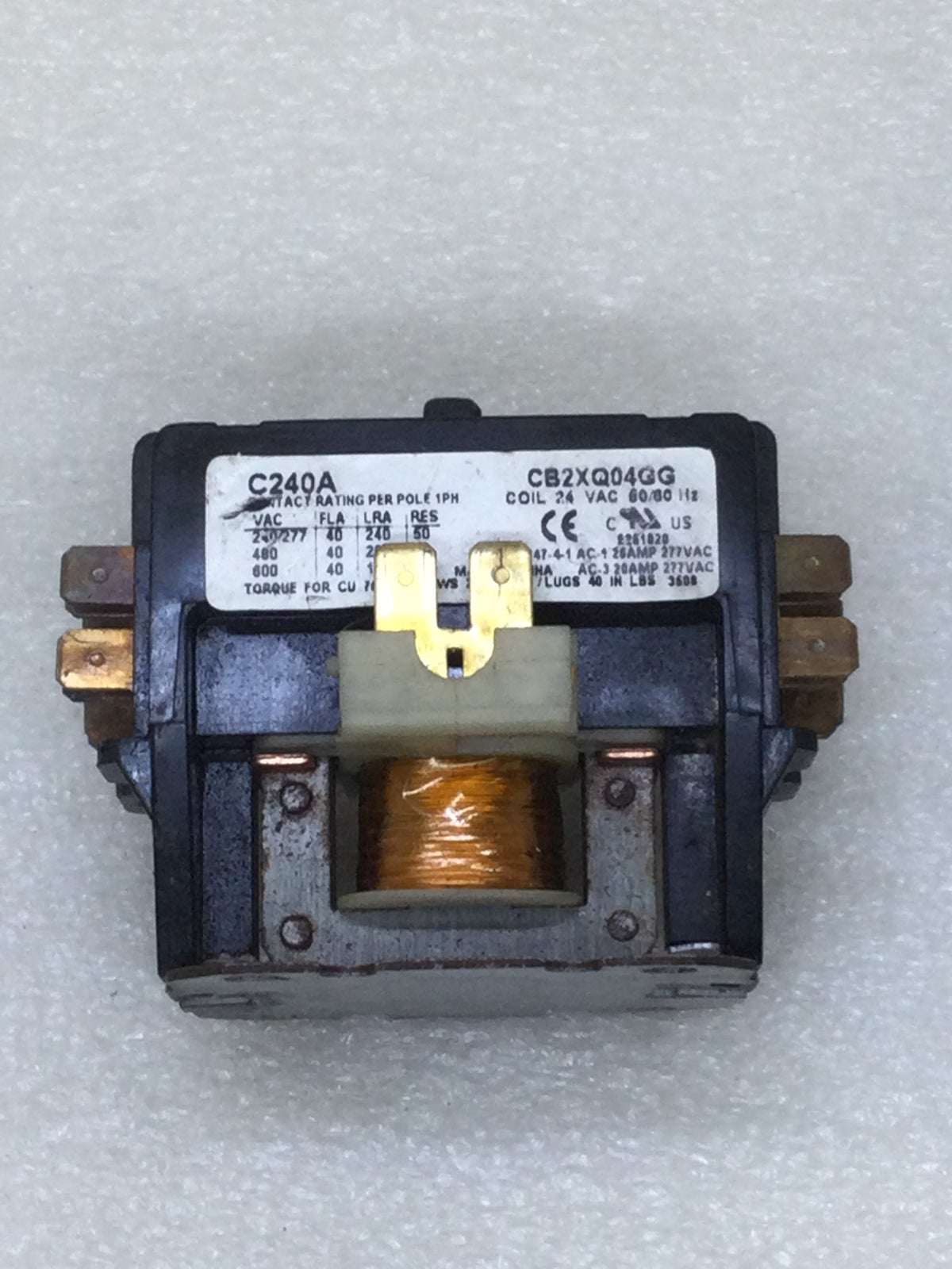 Herm Refrig Comp C240A 40 Amp Contactor 240-600 VAC with 24 VAC Coil