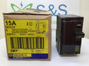 Square D QO215 15 Amp 2 Pole 120/240V Circuit Breaker - Yellow Face