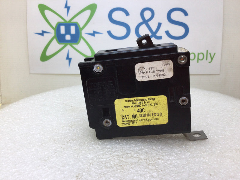 Eaton/Westinghouse QBHW1030 30 Amp 1 Pole 120/240V Bolt-On Circuit Breaker