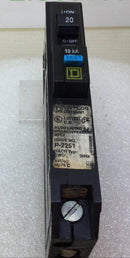 Square D QO120AFI 20 Amp 1 Pole 120V AFCI Circuit Breaker - Short Wire