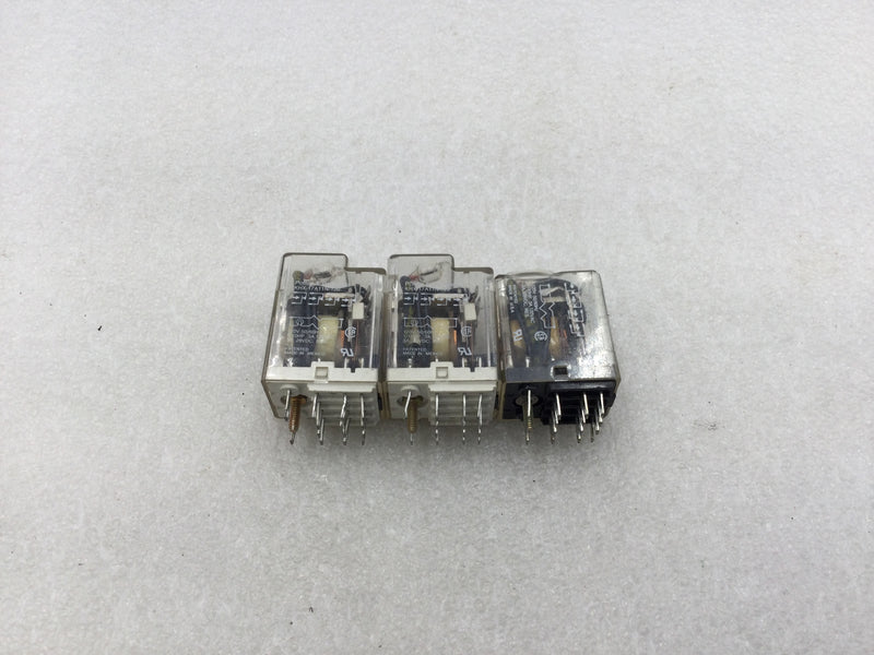 Lot of 3 Potter & Brumfield KHX-17A11N-120 120 VAC Ice Cube Relay 14-Position Blades