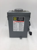 Square D DU322RB 60 Amp 3-Pole 240V Safety Switch