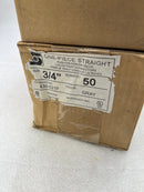 Spiraduct, INC 830-021P 3/4" One Piece Straight Push on Non-Metallic Liquid Tight Connector - FNCB Only - Package of 50