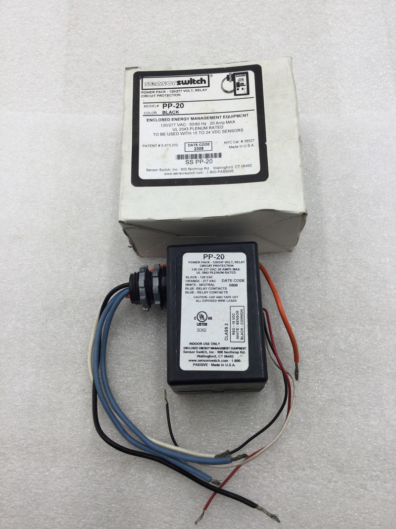 Sensor Switch PP20 Enclosed Power Pack 20 Amp 120/277V Relay Circuit Protector