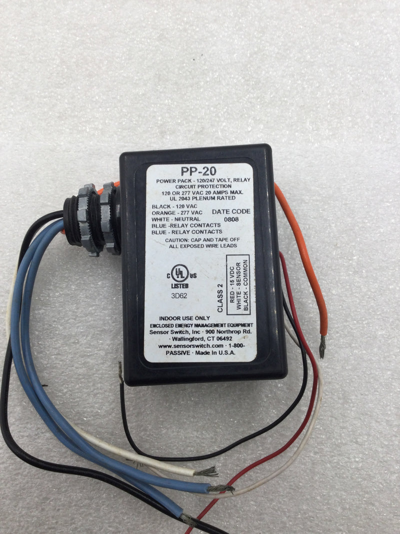 Sensor Switch PP20 Enclosed Power Pack 20 Amp 120/277V Relay Circuit Protector