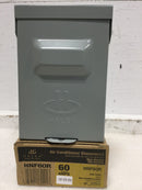 Halex HNF60R 60A 120/240V Non-Fused AC Pull Out Disconnect 7 3/8" x 5 1/8"