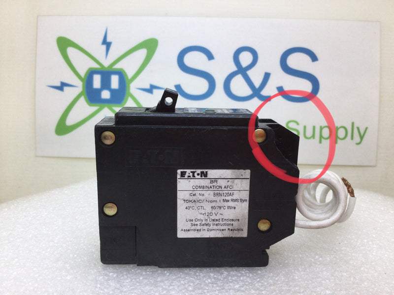 Eaton BRN120AF 20 Amp 1 Pole 120V Combination AFCI Circuit Breaker - Flawed