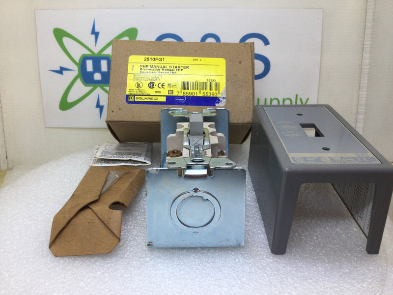 Square D 2510FG1 FHP Manual Motor Starter Switch Nema1 Enclosure