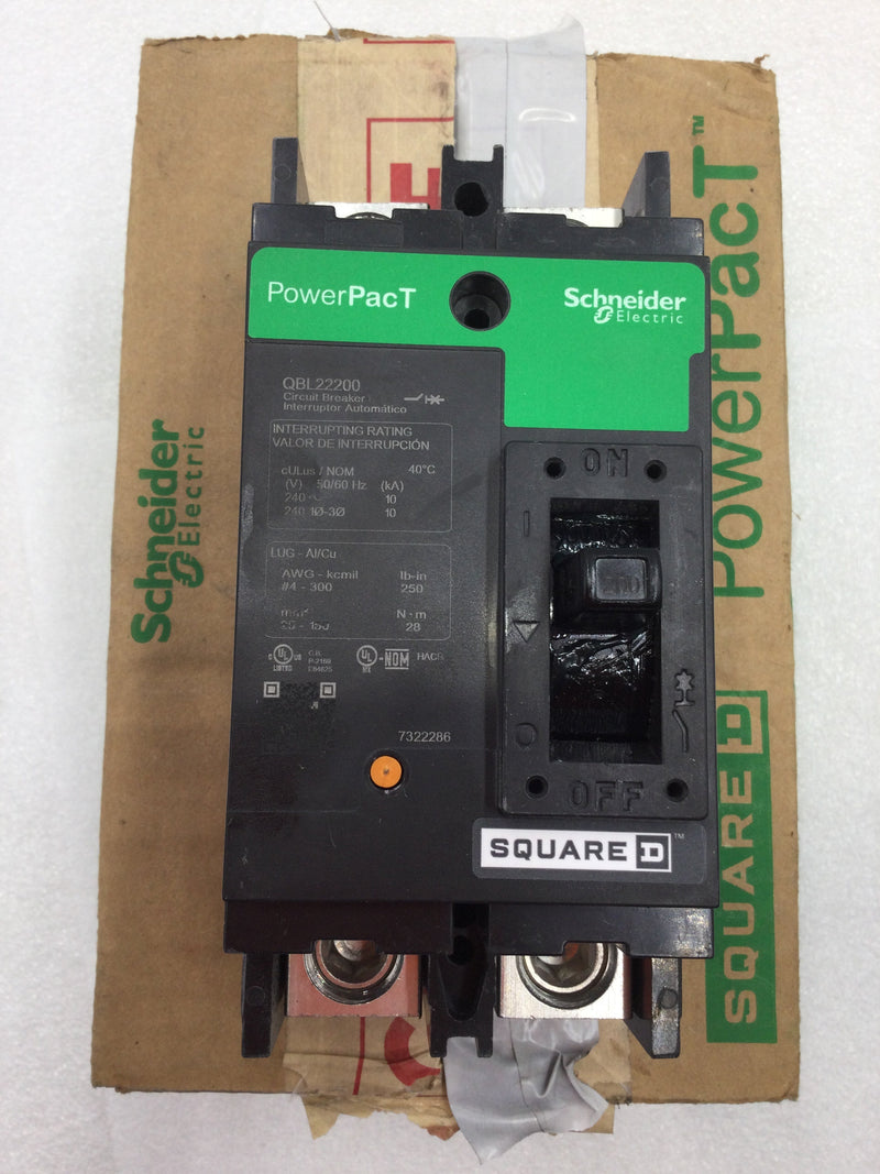 Square D QBL22200 200 Amp 2 Pole 240V PowerPacT Circuit Breaker