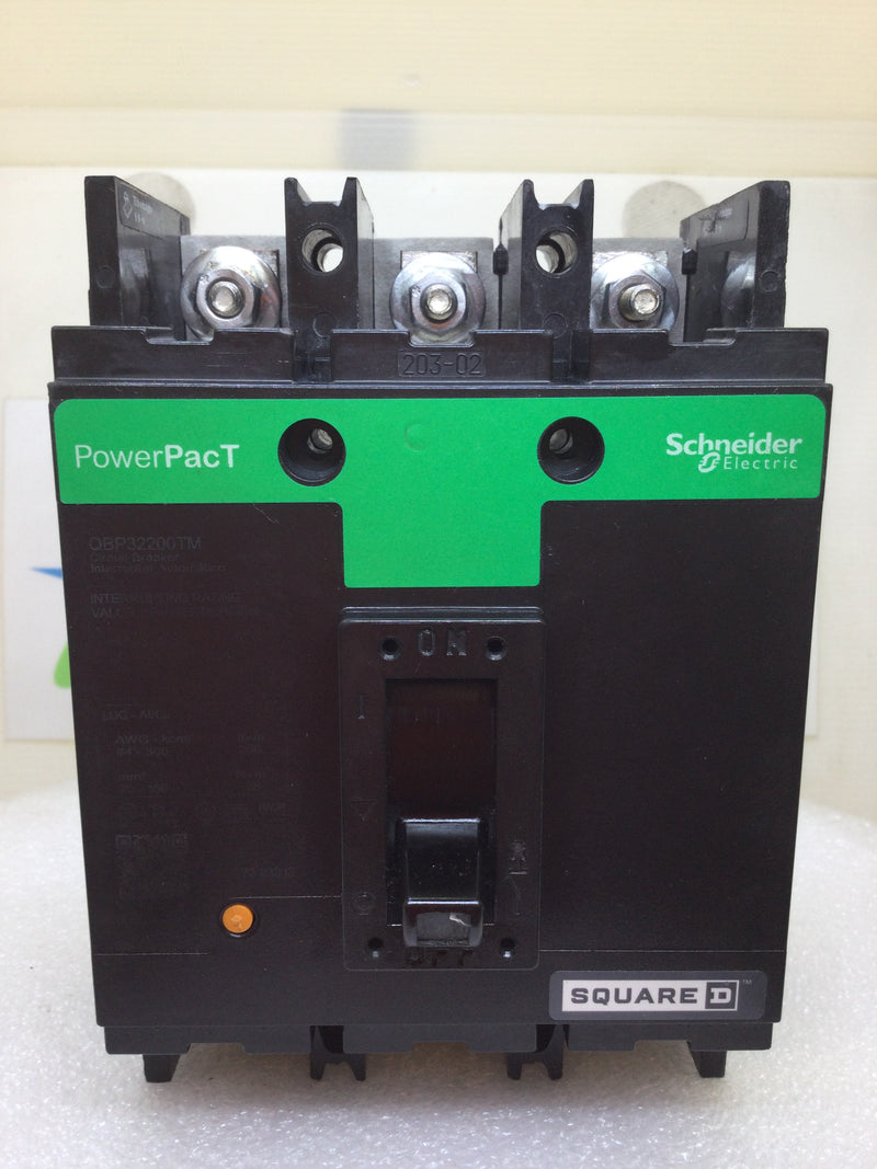 Square D QBP32200TM 200 Amp 3 Pole 240V PowerPacT Circuit Breaker
