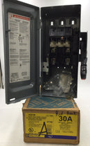 Square D H221N 30 Amp 2 Pole 120/240V Fusible Heavy Duty Safety Switch