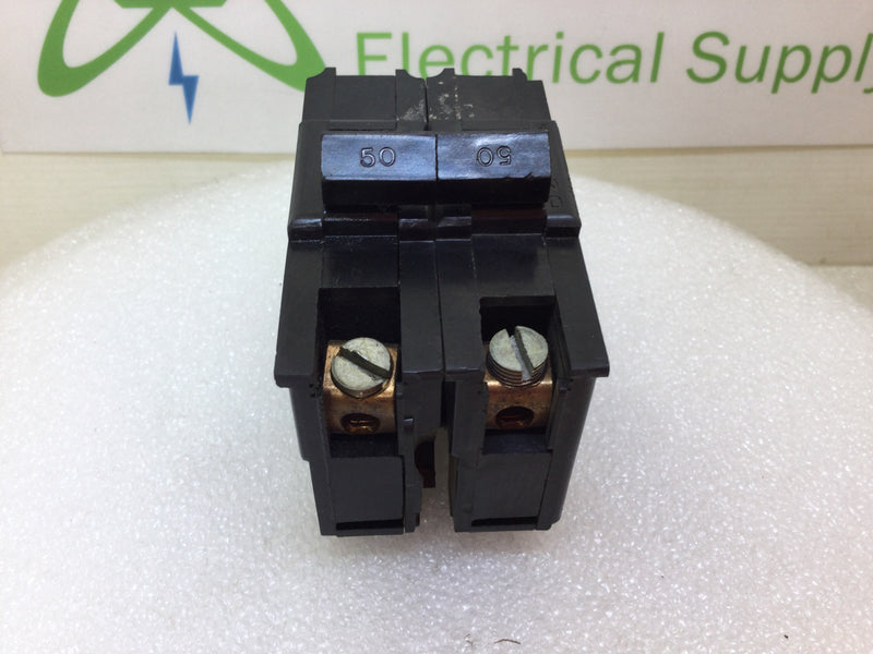 FPE, Challenger, Federal Electric NA250 50 Amp 2-Pole Stab-Lok Breaker, Thick