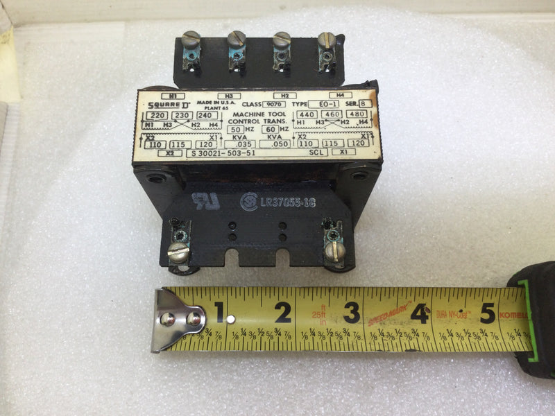 Square D S30021-503-51 Class 9070 Type EO1 Series B Control Circuit Transformer
