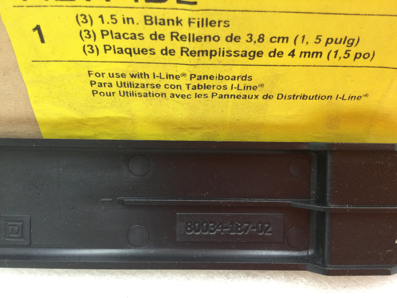 Square D HLW1BL 1-1/2" Blank Filler Plate 80034-187-02