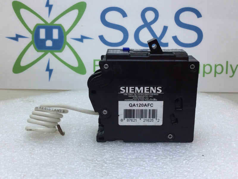 Siemens QA120AFC 20 Amp 120V 1 Pole Type QAF2 Combination Circuit Breaker