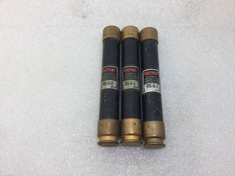 Fusetron FRS-R-5 5 Amp 600V Dual Element Time Delay Class RK5 Fuse - Black Label