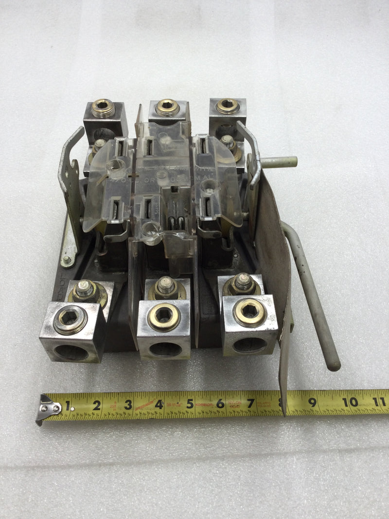 Duncan 200 Amp Meter Socket Guts Only 7-Jaw Three Phase with Lever Bypass