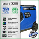 DuroMax XP7000iH 7,000 Watt Portable Dual Fuel Inverter Generator w/CO Alert