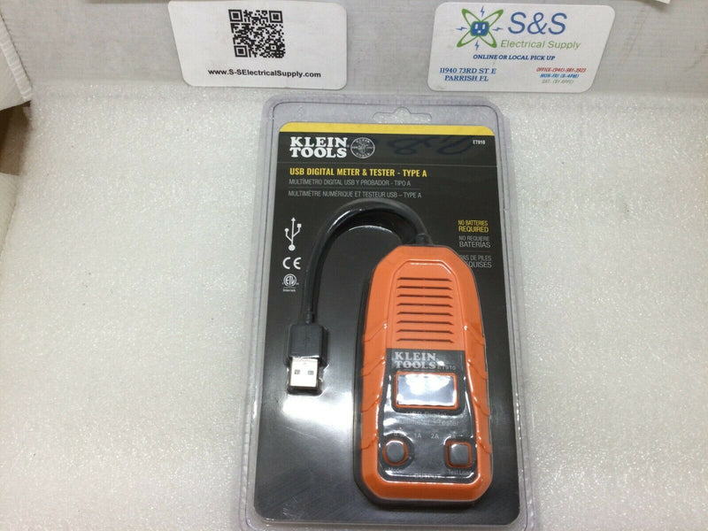 Klein Tools Et910 Usb Digital Meter And Tester Usb-A Type A Batteries Not Needed