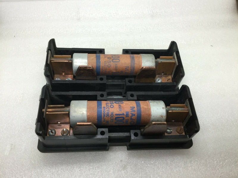 Ite Walker 100 Amp 240volt Fuse Pullout Horizontal Slot  Fuse Block With Fuses