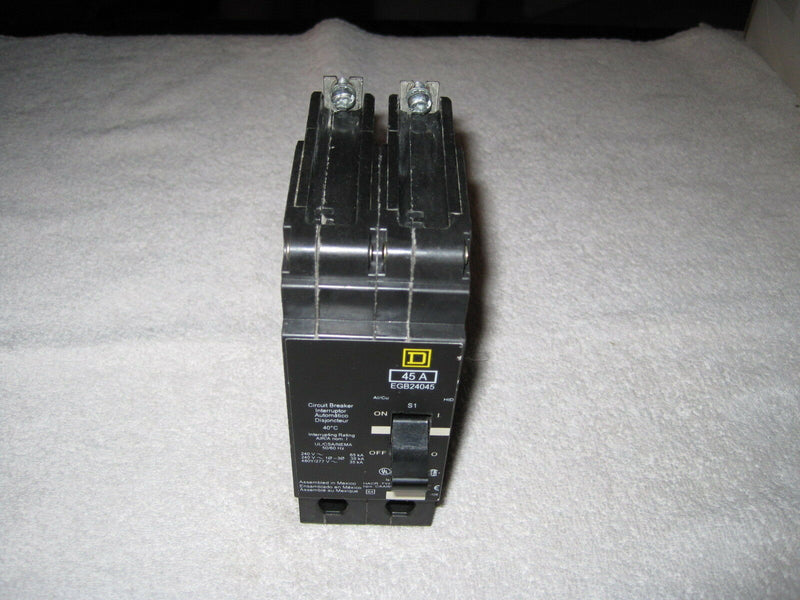Square D EGB24045 2 Pole Bolt In 480 Volt Circuit Breaker 45 Amp