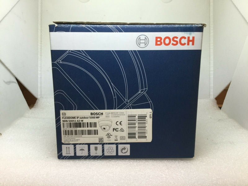 Bosch Ndn-50051-A3-W Flexidome Outdoor Vandal 5000 5mp Ip Poe Cctv Dome Camera