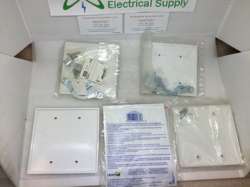 (Lot Of 4) Leviton Plastic Blank 2 Gang Wall Plate Cover 4-1/2 In. Plastic