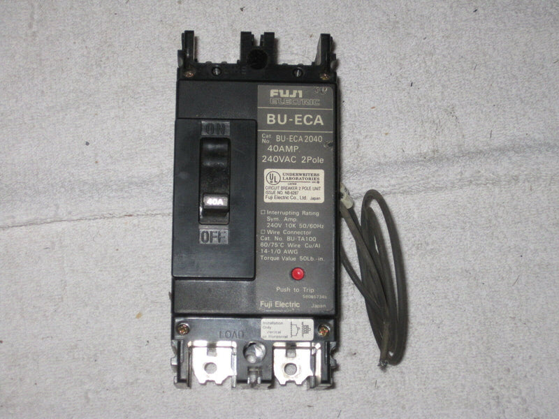 Fuji Electric Bu-Eca2040 Circuit Breaker With Bu-Fec240a Shunt Trip 40 Amp, 240v