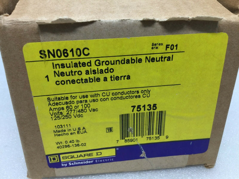 Square D SN0610C/ SN0610 Insulated Groundable Neutral Enclosure