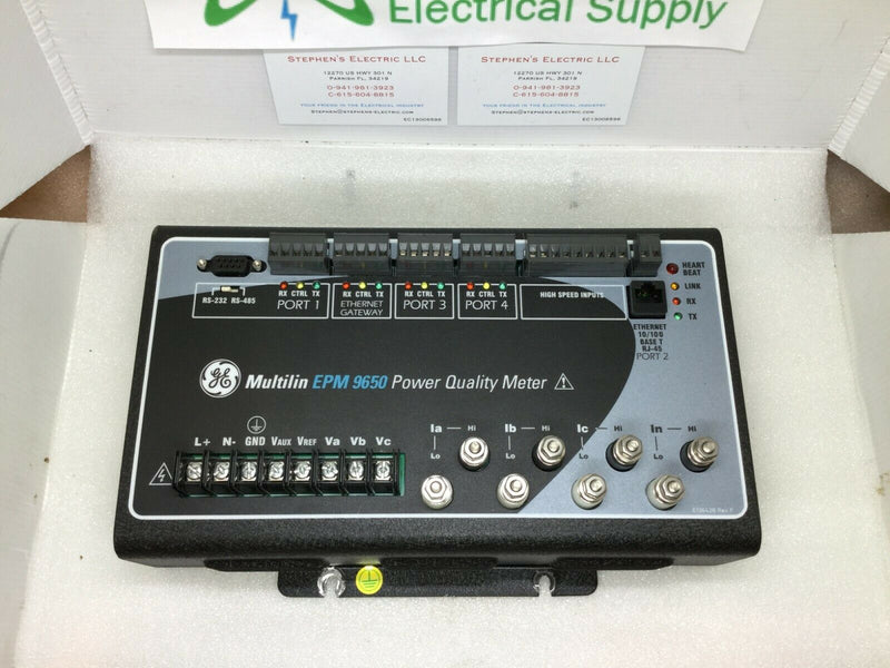 General Electric Multilin Epm 9650 Power Quality Meter Pl96500a0b10000
