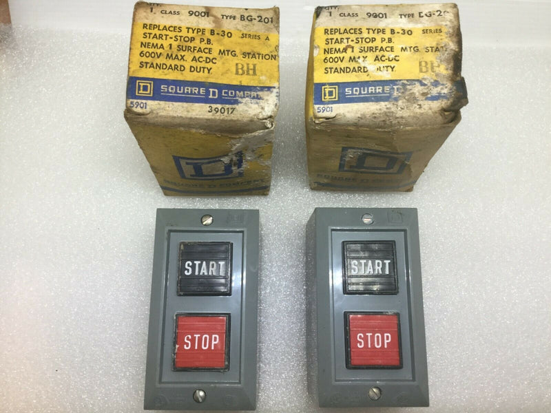 (1) Square D - 9001bg201 - Push Button Control Station Type B-30 Nema1 9001 600v