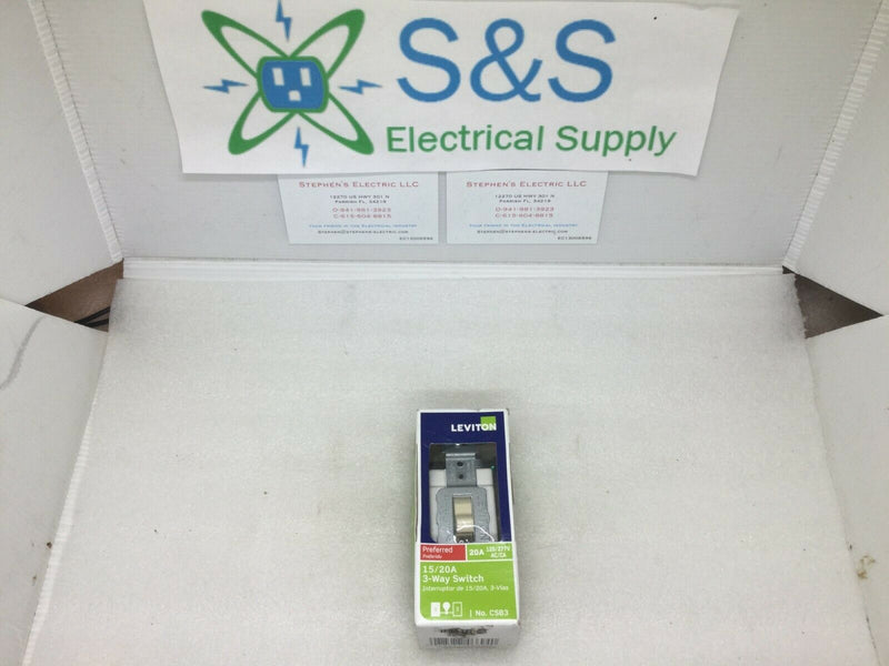 Leviton Light Ivory 3-Way Commercial Toggle Wall Light Switch 15/20a  Csb3