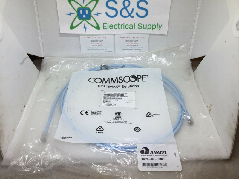Commscope Systimax Anatel Cat6 Patch Cable Light Blue D8sp-Lb-7ft 35/16rm 3085