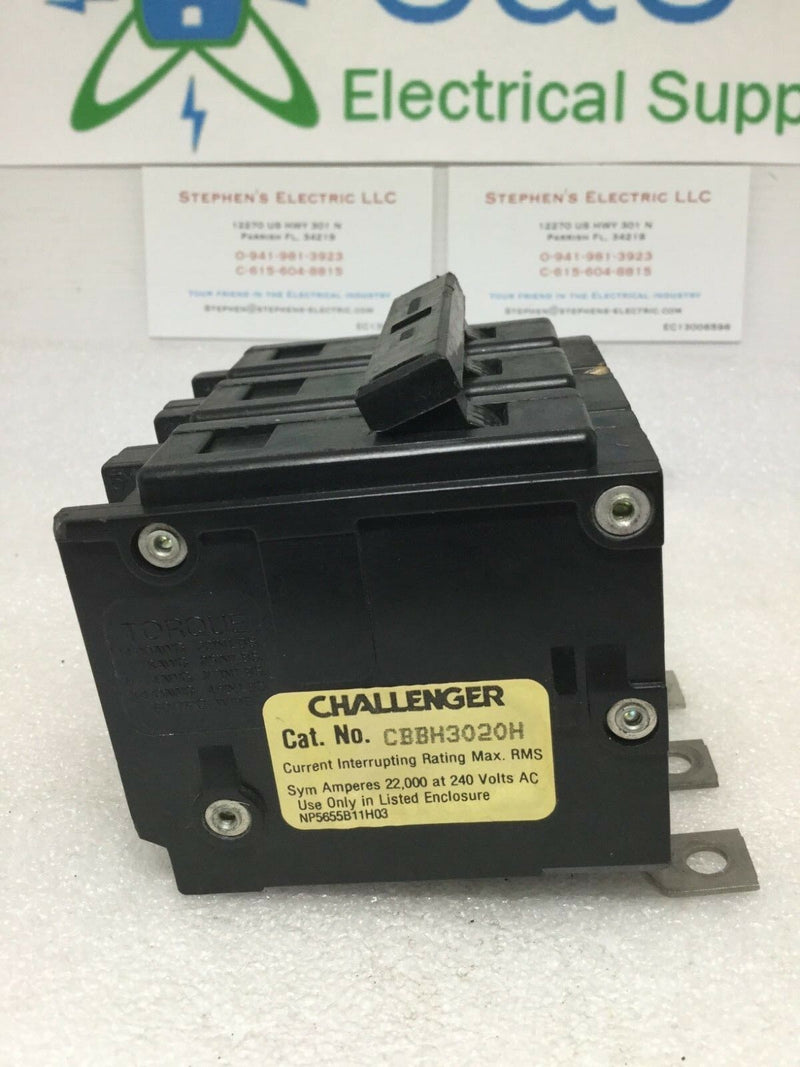 Challenger Cbbh Cbbh3020h 3 Pole 20 Amp 240v Circuit Breaker Qbhw3020h