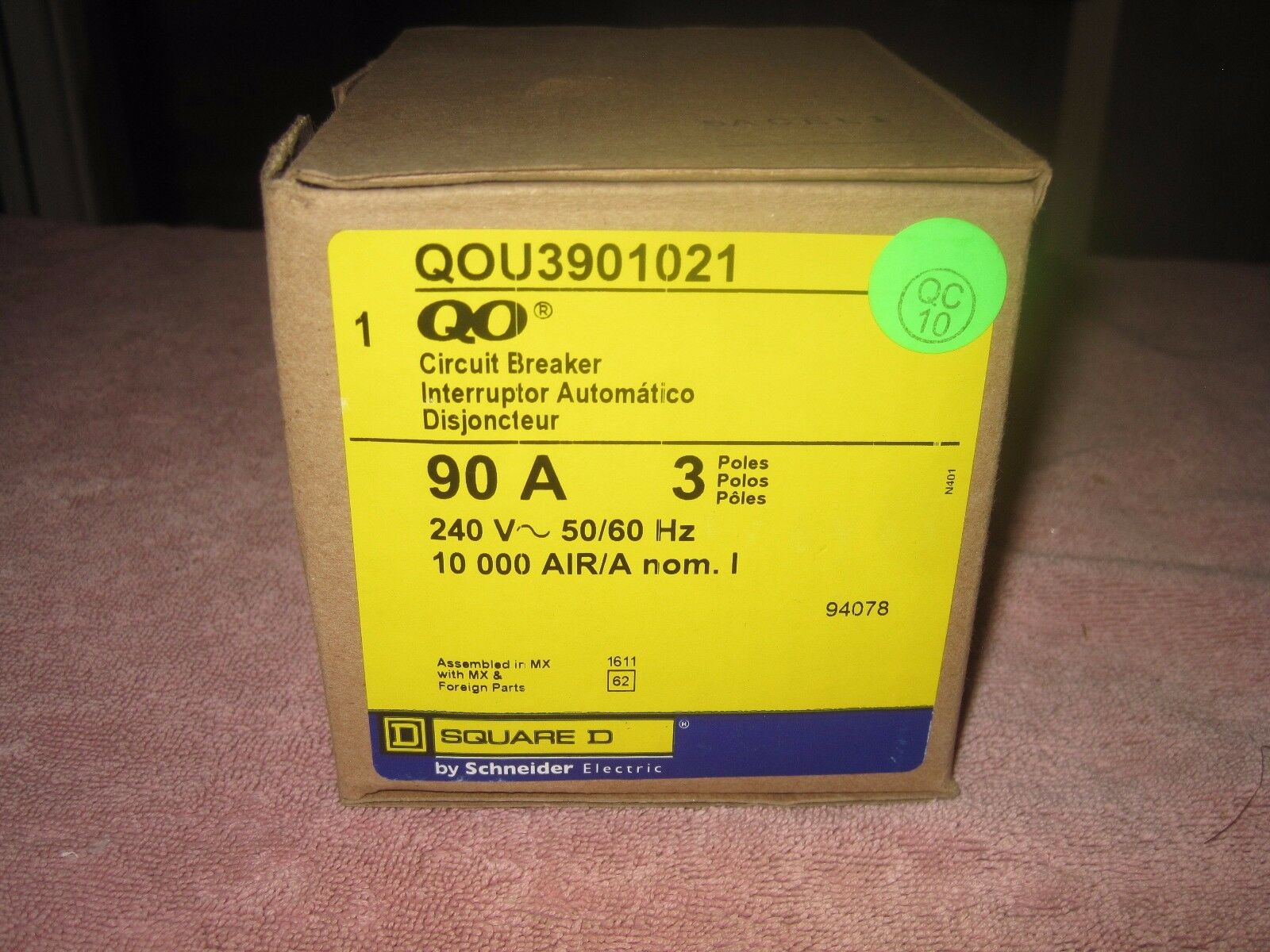 Interruttore Magnetotermico Schneider Electric QOU390 - 90 Ampere - Nuovo