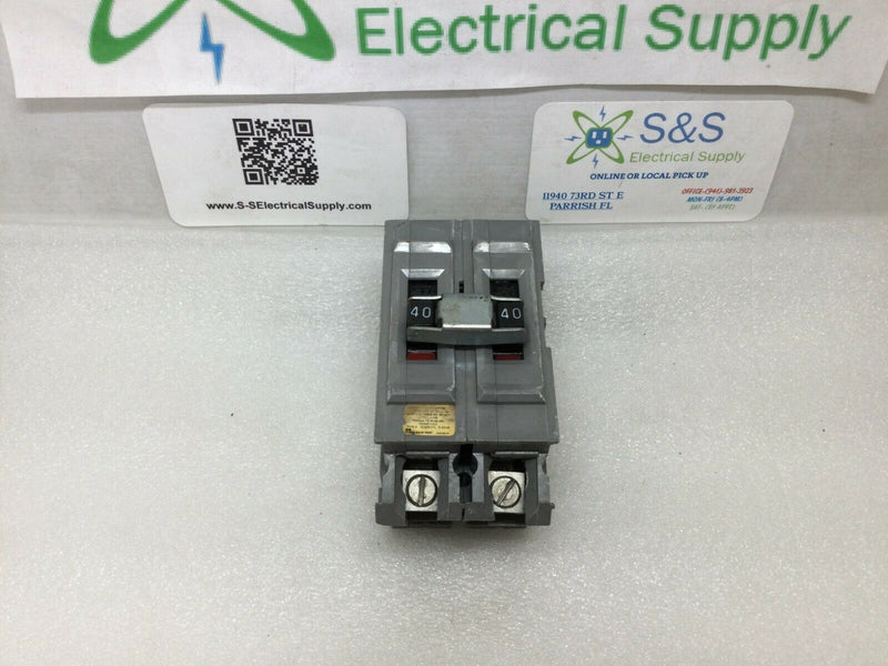 Milbank, Wadsworth Type A 2 Pole 40 Amp 120/240v A240ni Circuit Breaker