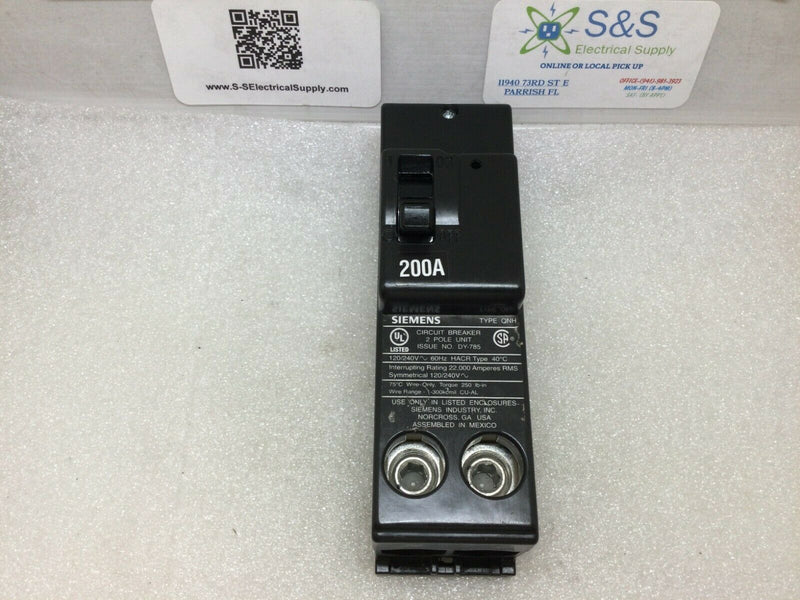 Siemens QNH2200 2 Pole 200 Amp Main Breaker QN2200H