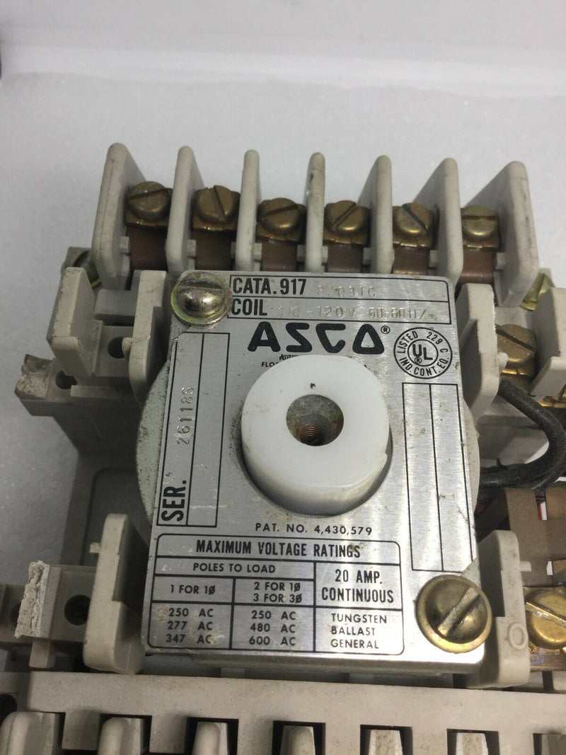 Asco 91782031c Contactor Type 1 8 Pole 20 Amp